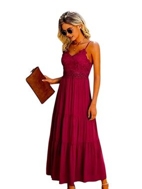 NWOT Dokuritu Women's Beach Maxi Red Dress size S